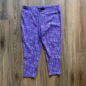 Terra & Sky Purple and Pink Floral Capri Leggings